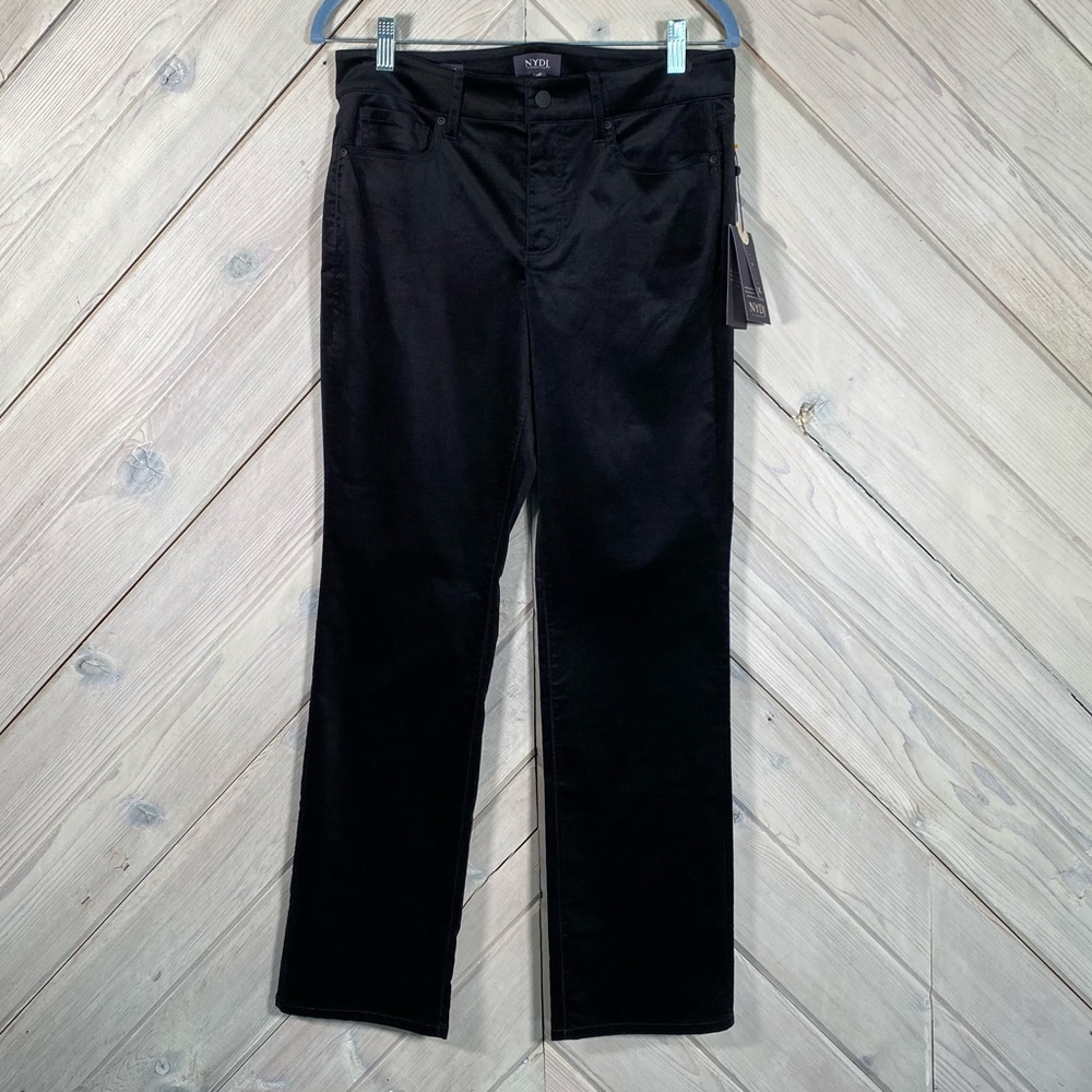 NYDJ  Black Velvet Marilyn Straight Leg Pant